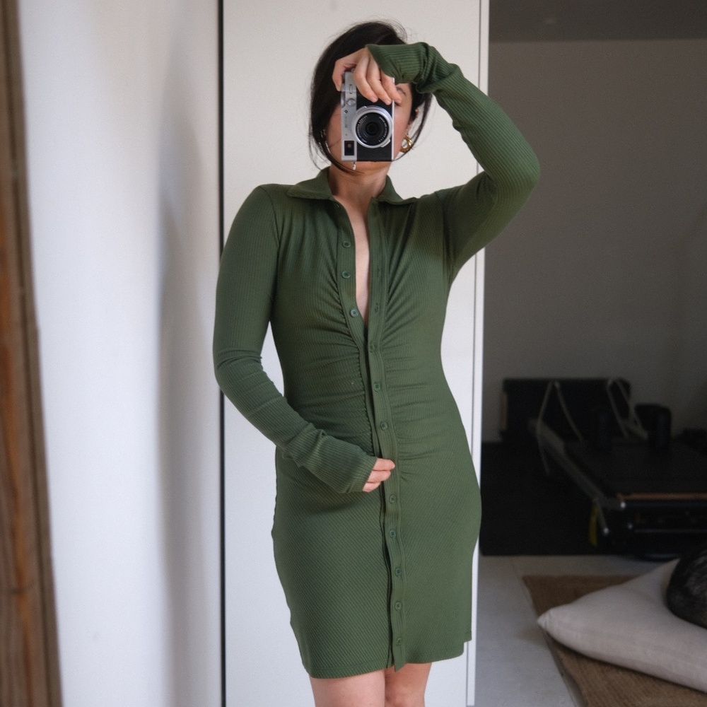 Reformation ribbed cotton dress